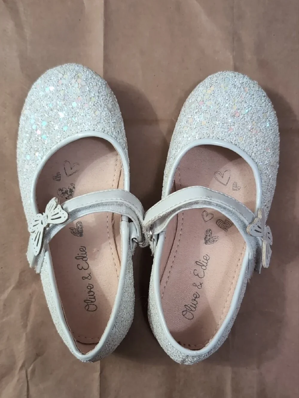 Girls Sparkle Mary Jane and Bow Ballet Flats - Pink & Ivory